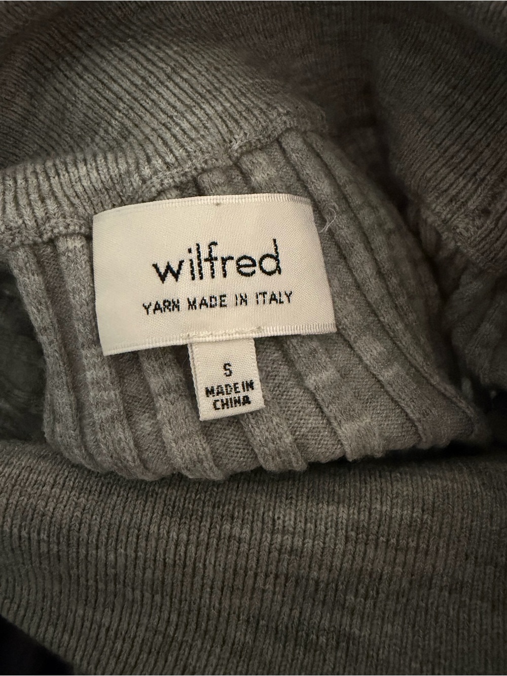 Wilfred Light Gray Ribbed Knit Sweater - Wilfred